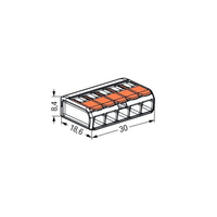 Бърза връзка Compact, за всички видове проводници от 0,2 до 4 mm² - 5-ца - Wago Compact 221-415