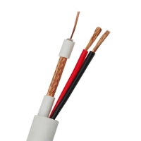 Микрокоаксиален кабел RG59CU + 2x0,75mm Бял 100м