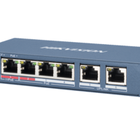 PoE СуичHikVision DS-3E0106HP-E, 100Mb, 60W, 4+2p