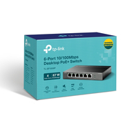6-портов 10/100Mbps Desktop Switch с 4-порта PoE+ - Omada by TP-Link SF1006P