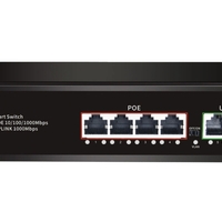 PoE Gigabit Суич 10/100/1000, 4 ports + 2 Uplink x 1000Mbit, 10Gbps IEEE802.3af/at, 65W, 250m