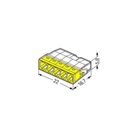 Бърза връзка Compact, за твърд проводник от 0,5 до 2,5 mm² - 5-ца - Wago Compact 2273-205
