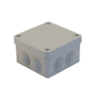 Разклонителна кутия открит монтаж 105x105 x50mm IP55 Сив капак с пластмасови винтове - Courbi Watertight CR32-21009-100