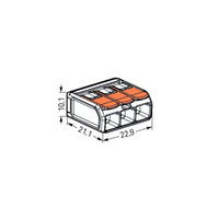 Бърза връзка Compact, за всички видове проводници от 0,5 до 6 mm² - 3-ка - Wago Compact 221-613