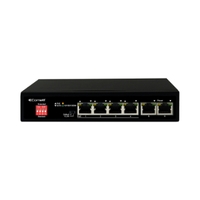 PoE мрежов суич, 4 порта + 2 Gigabit uplink, 10/100/1000 Mbps - Comelit IPSWP06N01A