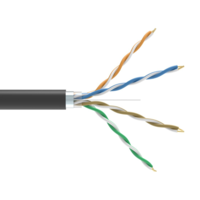 FTP CAT5e 24AWG CU, UV защитена PE външна изолация, ETL сертифициран - черен