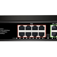 PoE Gigabit Суич 10/100/1000, 8 ports + 2 Uplink x 1000Mbit, +1 SFP, 20Gbps IEEE802.3af/at, 120W, 250m