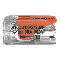 Бърза връзка Compact, за всички видове проводници от 0,5 до 6 mm² - 2-ка - Wago Compact 221-612