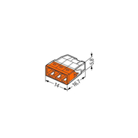 Бърза връзка Compact, за твърд проводник от 0,5 до 2,5 mm² - 3-ка - Wago Compact 2273-203