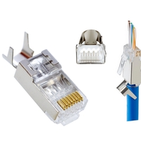 Pass-through конектор RJ45 Cat6, Cat7 екраниран