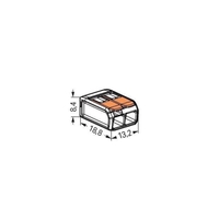 Бърза връзка Compact, за всички видове проводници от 0,2 до 4 mm² - 2-ка - Wago Compact 221-412