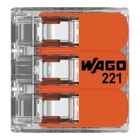 Бърза връзка Compact, за всички видове проводници от 0,5 до 6 mm² - 3-ка - Wago Compact 221-613