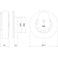Вентилатор Smart PAX ф100-120мм, цвят Бял - PAX Norte 15601