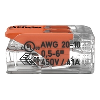 Бърза връзка Compact, за всички видове проводници от 0,5 до 6 mm² - 2-ка - Wago Compact 221-612