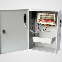 Захранване за камери и видеонаблюдение 16 канала CCTV, DC12V/20A, UPS функция, Метална кутия