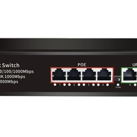 PoE Gigabit Суич 10/100/1000, 4 ports + 1 Uplink x 1000Mbit, +1 Uplink SFP, 10Gbps IEEE802.3af/at, 65W, 250m