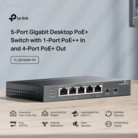 5-Port Gigabit Desktop PoE+ Switch with 1-Port PoE++ In and 4-Port PoE+Out - Omada by TP-Link SG1005P-PD