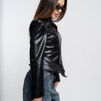 Яке 'Leather Corset' в черен цвят