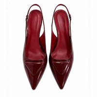 Women's elegant shoes / eco leather / burgundy / 256-6