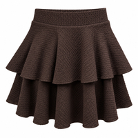 Elegant Two-Piece Textured Set with Layered Skirt/2450/