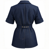 Elegant dark navy blazer with belt/20-79/