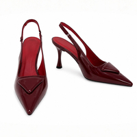 Women's elegant shoes / eco leather / burgundy / 256-6