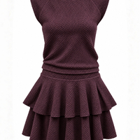 Elegant Two-Piece Set with Layered Flared Skirt/2450/