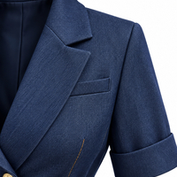 Elegant dark navy blazer with belt/20-79/