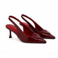 Women's elegant shoes / eco leather / burgundy / 256-6