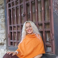 Шал финно букле оранжев