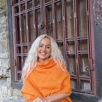 Шал финно букле оранжев