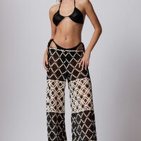CROCHET WIDE-LEG PANTS