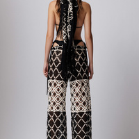 CROCHET WIDE-LEG PANTS