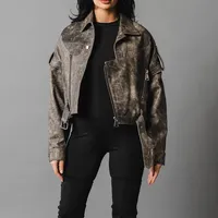 Geaca de piele GREY VINTAGE