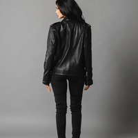 Geaca de piele BLACK BIKER (Oversized)