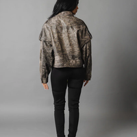Geaca de piele GREY VINTAGE