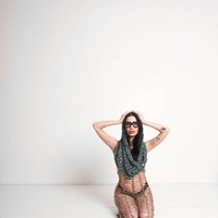 Shimmer Deep-V Hooded Top