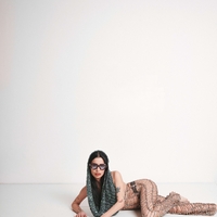 Shimmer Deep-V Hooded Top