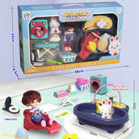 Set de joaca - Papusa si accesorii pentru baie - 669-603d - 805008