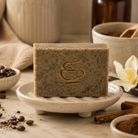 Sapun natural exfoliant cu cafea si scortisoara pentru piele sensibila