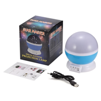 Lampa de Veghe pentru Copii cu Proiectii de Stele si Luna, Functie de Rotatie, Albastru, Neo™