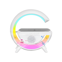 Lampa 3 in 1 RGB Neo™, Fast Charging Wireless, Speaker, Bluetooth, Lumini Ambientale, Alba