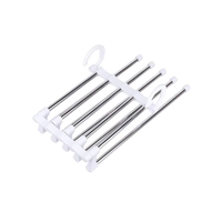 Umeras Pliabil Neo™ Organizator Compact® pentru perechi de pantaloni, cu tije din inox, 48 x 15 cm, Carlige Albe