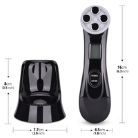 Aparat Profesional de ingrijire faciala prin Rejuvenare cu Fotoni 5 in 1 Neo Photon™, pentru intinerirea pielii, efect anti-rid, tratament Electroporare, RF lumina LED, inchide porii, elimina acneea, albire, pentru fata/gat, stativ incarcare rapida, Negru