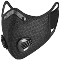Masca Neagra de Protectie, Aspect Modern, Sport, cu Filtru de Carbon, 2 Valve