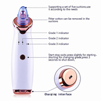 Aparat indepartat puncte negre, Neo™ Premium, cu vacuum, 5 capete, Puteri ajustabile, Ingrijire faciala, Curatare faciala, Acnee, Incarcare USB, Alb