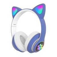 Casti wireless cu urechi de pisica, Neo™ Soundy® pliabile STN-28 Albastru