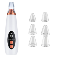 Aparat indepartat puncte negre, Neo™ Premium, cu vacuum, 3 Puteri ajustabile, 6 capete, Ingrijire faciala, Curatare faciala, Acnee, Incarcare USB, Alb