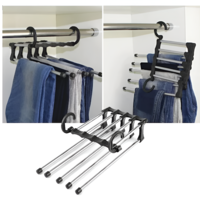 Umeras Neo™ pentru Pantaloni/Prosoape, Tip Cascada, 5 brate Extensibile, Negru