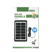 Panou Solar Portabil 3W, 6V, IP67, Negru, Neo™